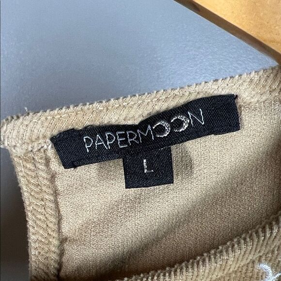 Papermoon Tan Corduroy Dress with Embroidery - Picture 5 of 6